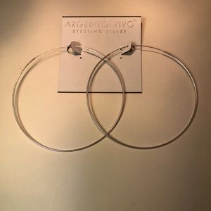 NETArgento Vivo  3" Endless Hoop Earring Sterling